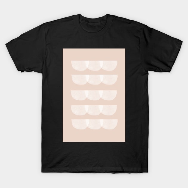 Pink & white geometric shapes pattern T-Shirt by VectoryBelle